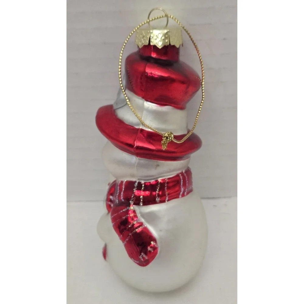 Vtg Handpainted Red/White Iridescent 4